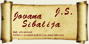 Jovana Šibalija vizit kartica